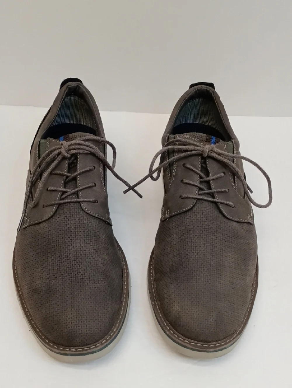 Nunn Bush Gray Suede Lace Up Oxford Shoes Comfort Casual Size 12